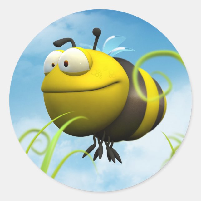 Pegatina Redonda Bee (Anverso)