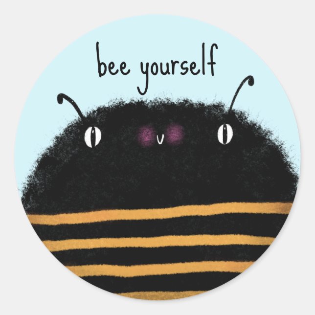 Pegatina Redonda Bee (Anverso)