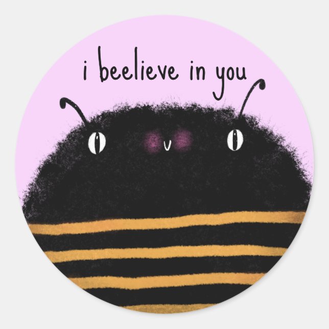 Pegatina Redonda Bee (Anverso)