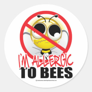 Pegatina Redonda Bee Allergy