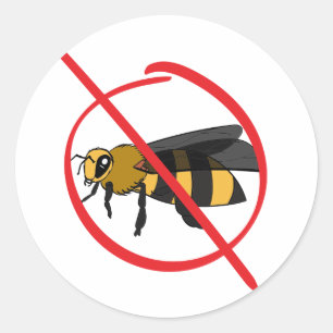 Pegatina Redonda Bee Allergy
