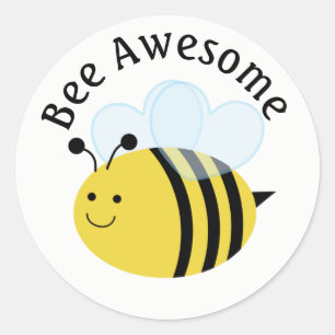 Pegatina Redonda Bee Awesome Bumblebee