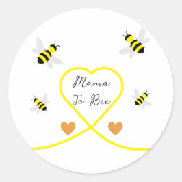 Pegatina Redonda Bee Baby Shower