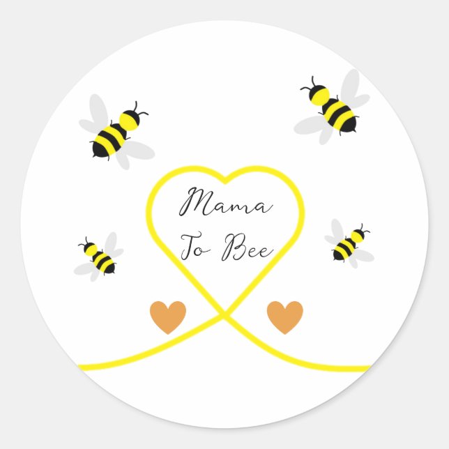 Pegatina Redonda Bee Baby Shower (Anverso)