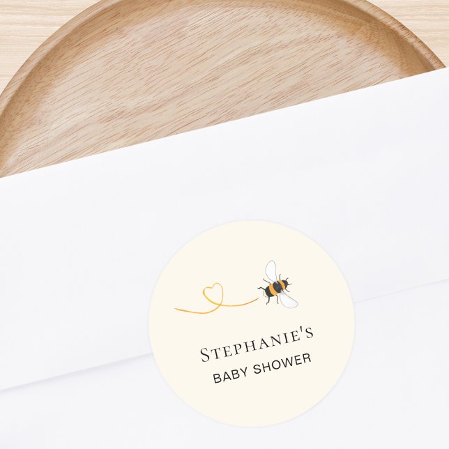 Pegatina Redonda Bee Baby Shower (Subido por el creador)