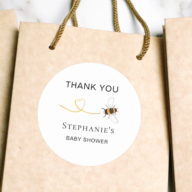Pegatina Redonda Bee Baby Shower Gracias (Subido por el creador)