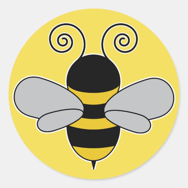 Pegatina Redonda Bee Beekeeper Honey Bee (Anverso)