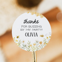 Pegatina Redonda Bee Birthday Stickers