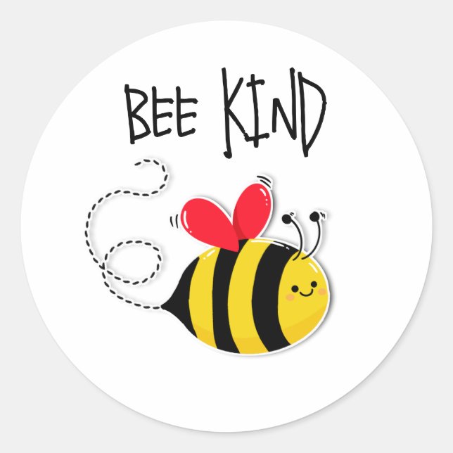 Pegatina Redonda Bee Button badge Bee Kind (Anverso)