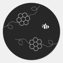 Bee Cause Minimalista Bee & Honeycomb Black & Whit