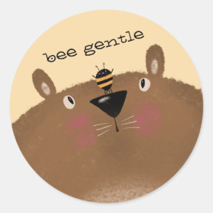 Pegatina Redonda Bee Gentle