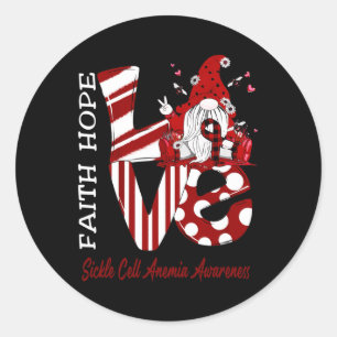 Pegatina Redonda Bee Gnome Amor anemia anemia falciforme