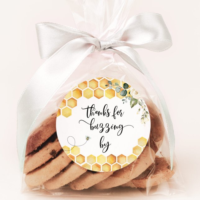 Pegatina Redonda Bee gracias por el zumbido de (Subido por el creador)