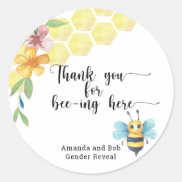 Pegatina Redonda Bee gracias por estar aquí