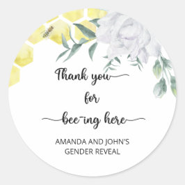 Pegatina Redonda Bee gracias por estar aquí