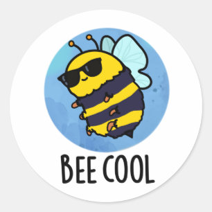 Pegatina Redonda Bee Guay Funny Insect Bee Pun