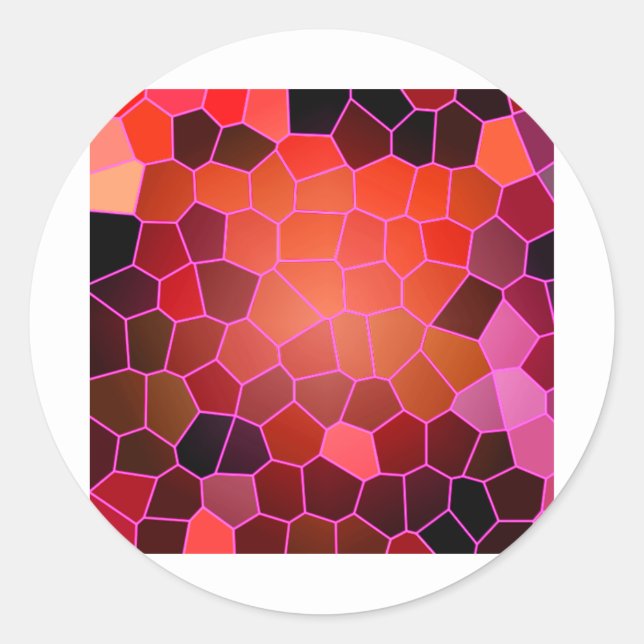Pegatina Redonda Bee Hive Red (Anverso)