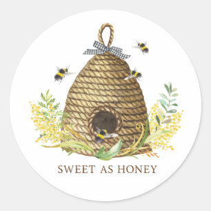 Pegatina Redonda Bee Hive Sweet as Honey
