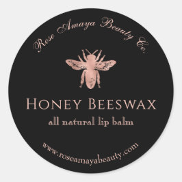 Pegatina Redonda Bee Honey Beeswax Rosa Gold Beaumetic