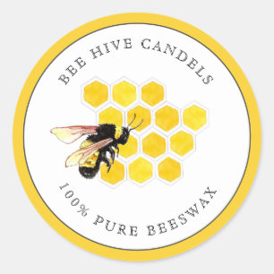 Pegatina Redonda Bee & Honeycomb