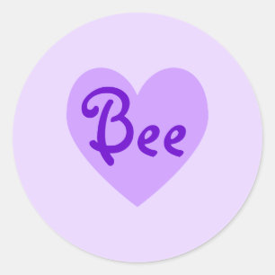 Pegatina Redonda Bee in Purple