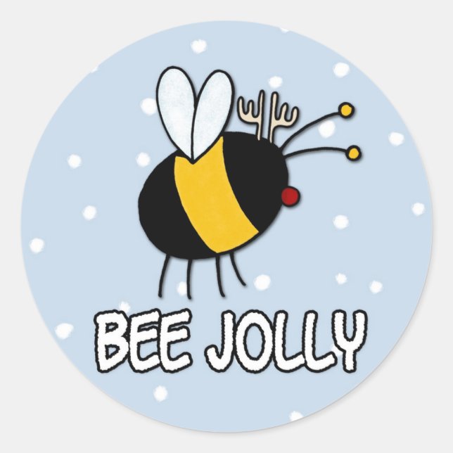 Pegatina Redonda bee jolly (Anverso)
