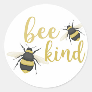 Pegatina Redonda Bee Kind