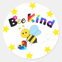 Pegatina Redonda Bee Kind