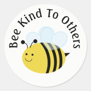 Pegatina Redonda Bee Kind A Otros Bumblebee