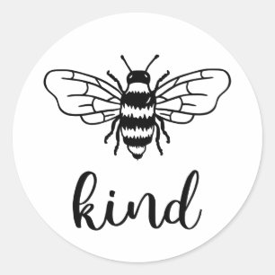 Pegatina Redonda Bee Kind Black
