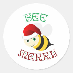 Pegatina Redonda Bee Merry