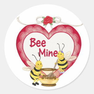 Pegatina Redonda Bee Mine Honey