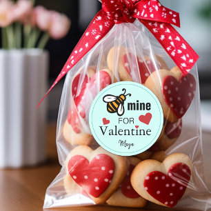 Pegatina Redonda Bee Mine Valentine Favor