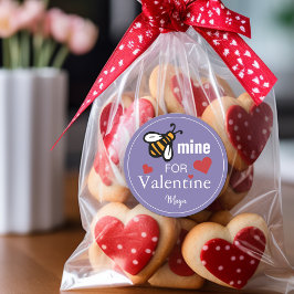 Pegatina Redonda Bee Mine Valentine Favor