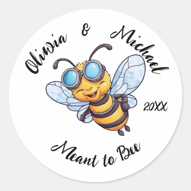 Pegatina Redonda Bee on Honey Jars (Anverso)