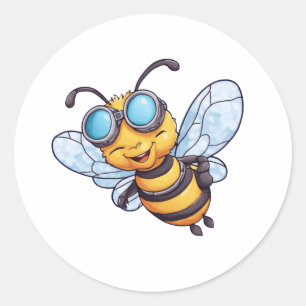Pegatina Redonda Bee on Honey Jars
