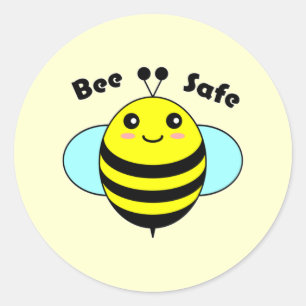 Pegatina Redonda Bee Safe 1