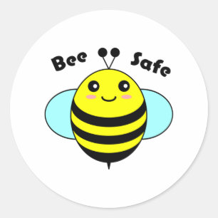 Pegatina Redonda Bee Safe 3