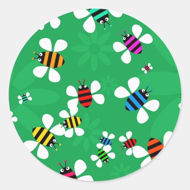 Pegatina Redonda Bee Swarm (Anverso)