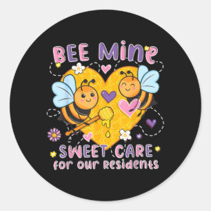 Pegatina Redonda Bee Sweet Care Cuidadores San Valentín Hogar de An