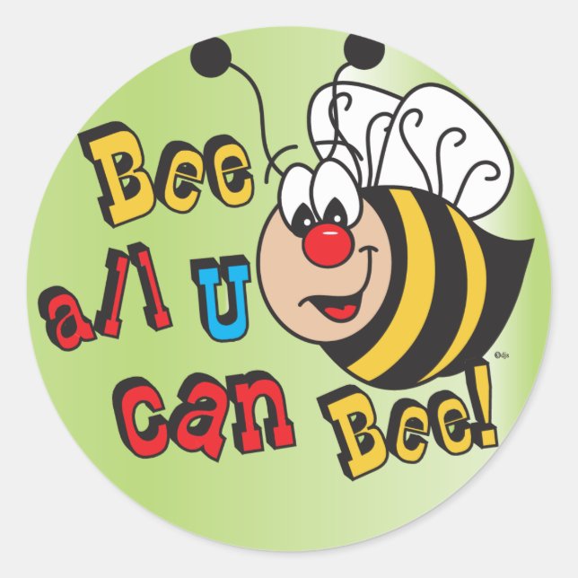 Pegatina Redonda Bee Todo Lo Que Puedas Asumir (Anverso)