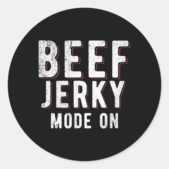 Pegatina Redonda Beef Jerky Moden En Beef Jerky (Anverso)