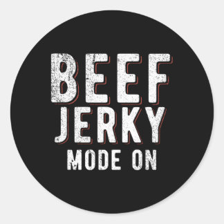 Pegatina Redonda Beef Jerky Moden En Beef Jerky