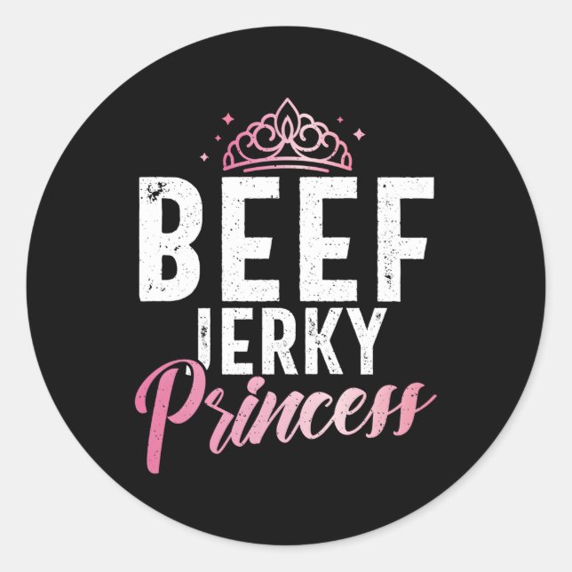 Pegatina Redonda Beef Jerky Princess (Anverso)