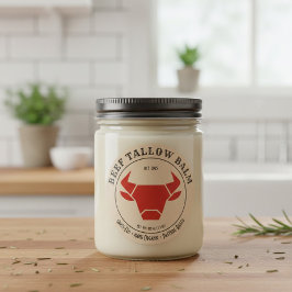Pegatina Redonda Beef Tallow Balm Label Sticker
