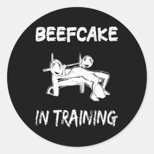Pegatina Redonda Beefakes En Formación Gym Musée Funny Bodybuilding
