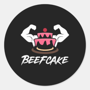 Pegatina Redonda Beefakes Gym Fitness Musculum Pastel Halterofilia