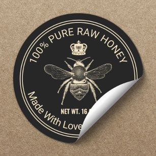 Pegatina Redonda Beehive Honey Jar