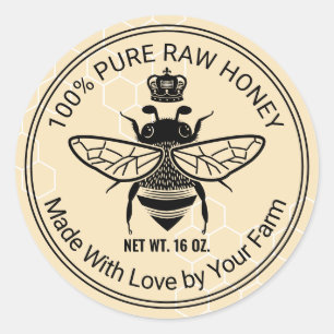 Pegatina Redonda Beehive Honey Jar