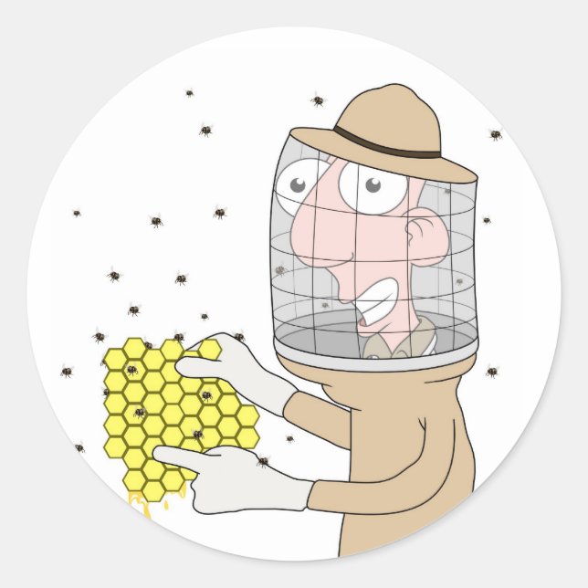 Pegatina Redonda Beekeeper (Anverso)